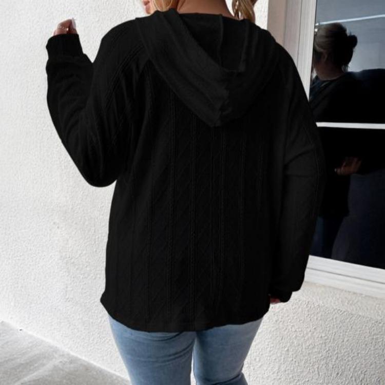 Oversized Hooded Sweatshirt Women Pullover Knit Sweater Casual Fall Top Long Sleeve with Pocket