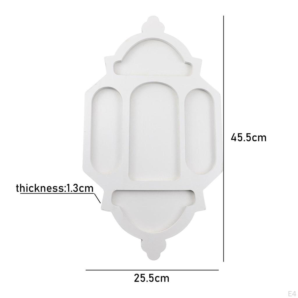 Wood Serving Tray Candy Dish Multiuse Breakfast Eid Mubarak Fruit Platter Dessert Plate for