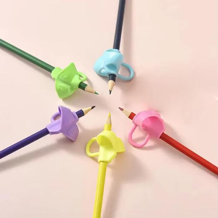5 Pieces Of Three-Fingers Grip Pencil Correctors Designed School Students Kindergarten Kids Grasp Pens Correct Writing Postures
