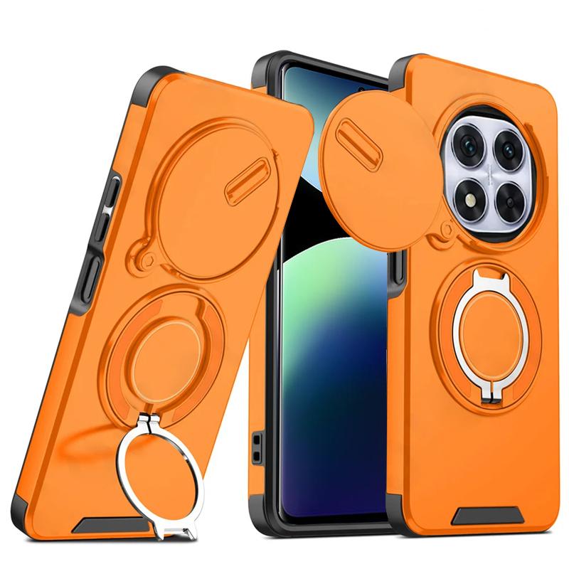 Slide Camera Lens Protection Phone Cases For Xiaomi Redmi Note 14 13 Pro Plus 5G Magnetic Ring Case Redmi 14C 13 5G Back Cover