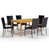Día Y Noche - Día Y Noche 7-Piece Garden Dining Set Black