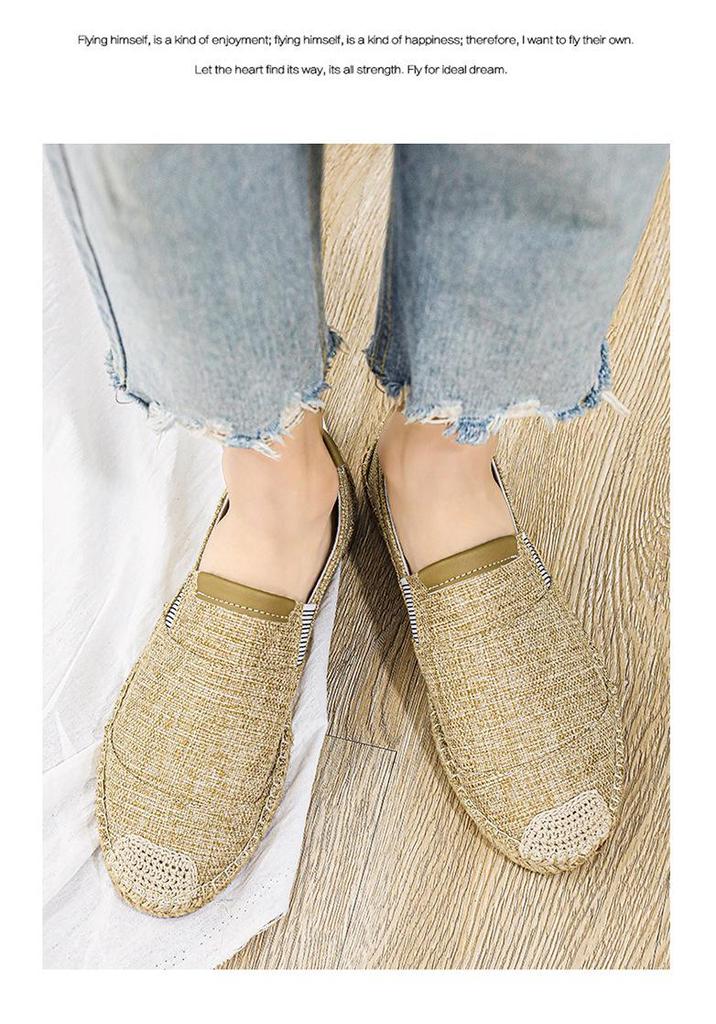 Pánské letní plátěné slip-on boty z lnu - Ležérní lehký rybářský styl