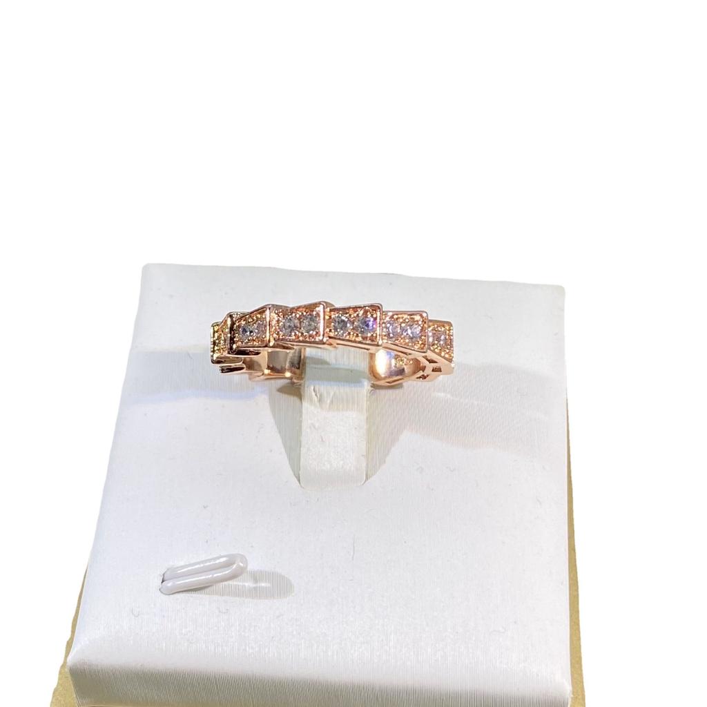 New European and American Fashion Serpentine Rose Gold Zircon Rings Boutique
