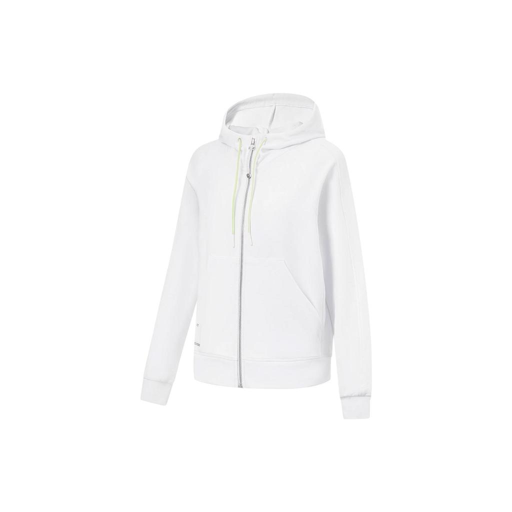 Li Ning Fitness Series Solid Color Loose Hoodie Women Hoodies White AWDT524-1