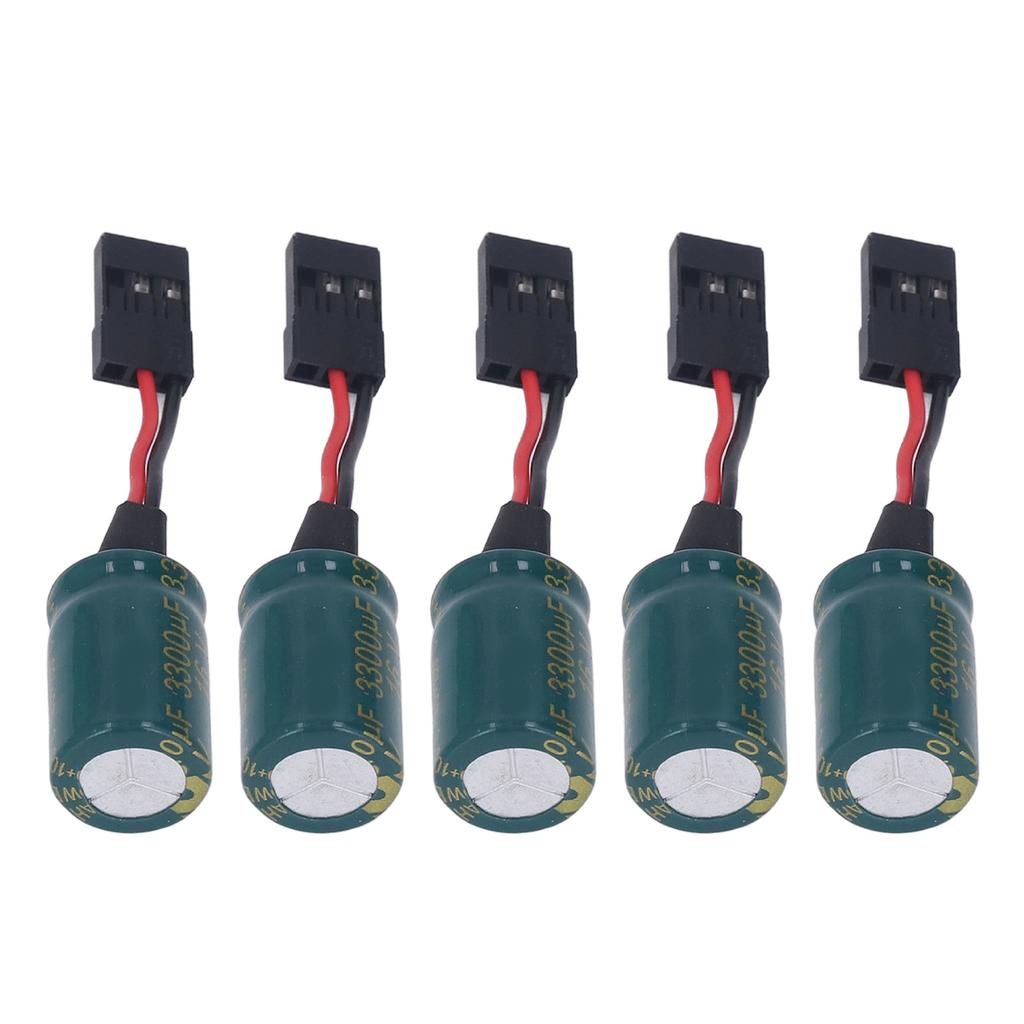 5pcs RC Drone Voltage Protector 3300uF 16V Large Capacitor Receiver Voltage Protector with Plug for FUTABA