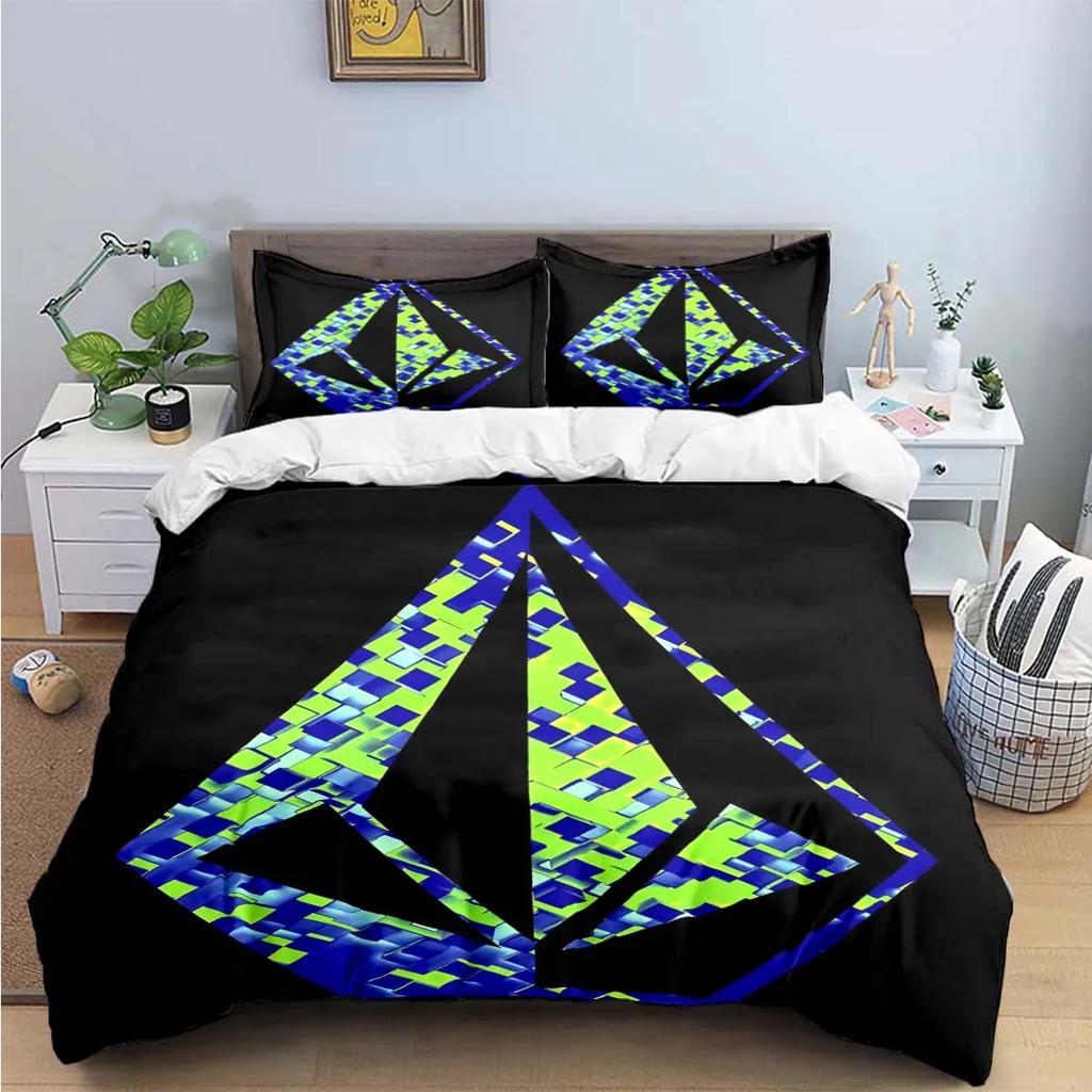 Fashion Exquisite V-Volcom Print Bedding Sets Exquisite Bed Supplies Set Duvet Cover Bed Comforter Set Bedding Set Luxury  Gift