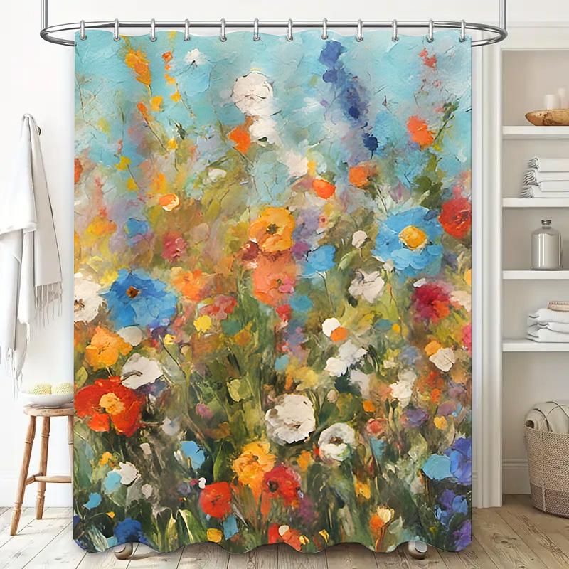 Delightful Daisies Bath Curtain: A Cheerful Addition for Your Bathroom Decor Floral Shower Curtains In Pink and White Made with