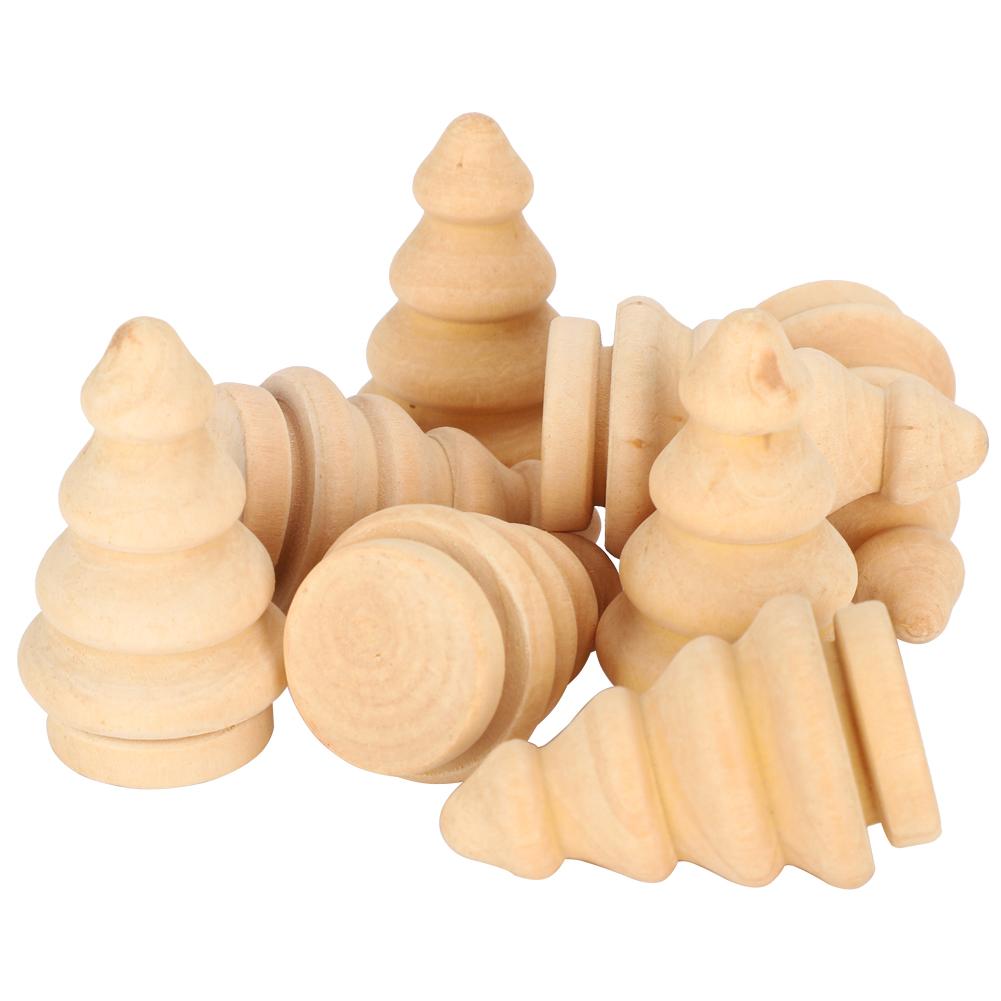 20 ks Vánoční stromek Dřevěné ozdoby Dětské graffiti DIY Malovaná dekorace