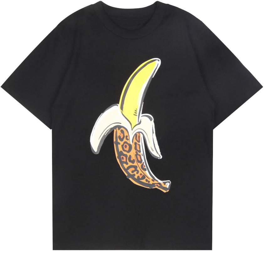 COTTON 100% Hot European and American Funny Banana Undress Short-sleeved Women's T-shirt Tops  Oversized T Shirt