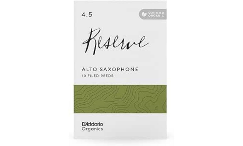 

Язички WoodWinds для альта USDA Organic RESERVE ODJR1045 D Addario D Addario Саксофон, Сертифіковані, [Жорсткість 4.5], Упаковка 10 штук
