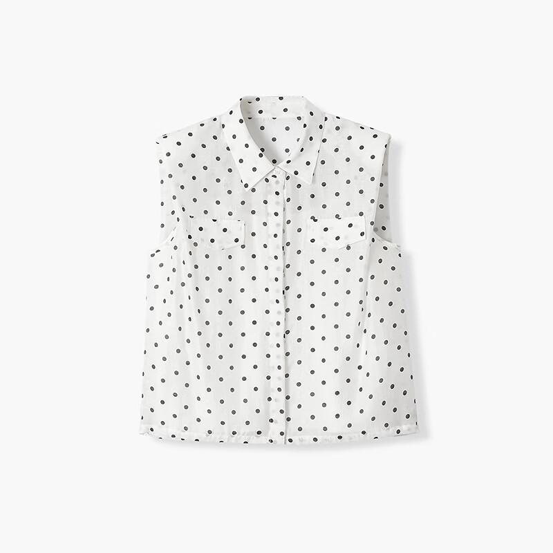 Women's Sleeveless Polka Dot Shirt