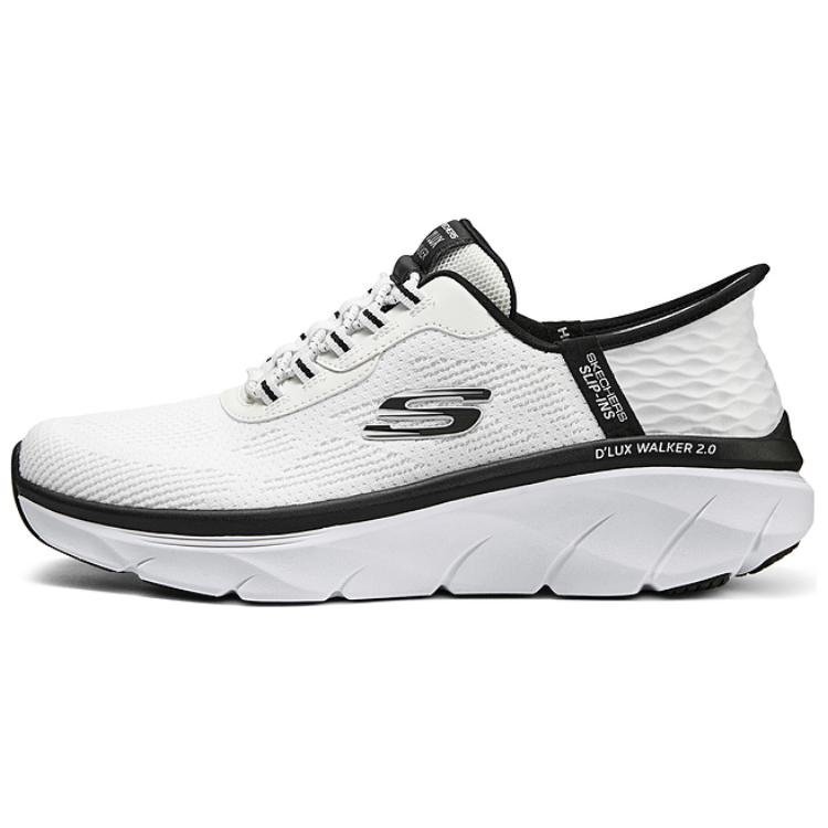Skechers D Lux Walker 2.0 Slip-Ins Мужские Белые Черные Низкие Беговые Кроссовки 232446-WBK 39