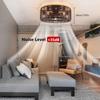 Retro Cage Ceiling Fan Light Dining Room Bedroom Ceiling Lamp Industrial Style Ceiling Fan with Light Remote Control 3 Speeds