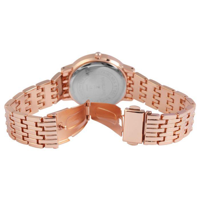 Montre - EXCELLANC - EX0328 - Rosé doré - Cadran bleu - Quartz PC21