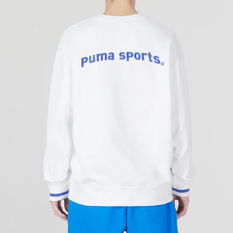Puma Sweatshirts Men's White Crew Neck Moderate Regular (Unisex) Sweatshirts 620614 02