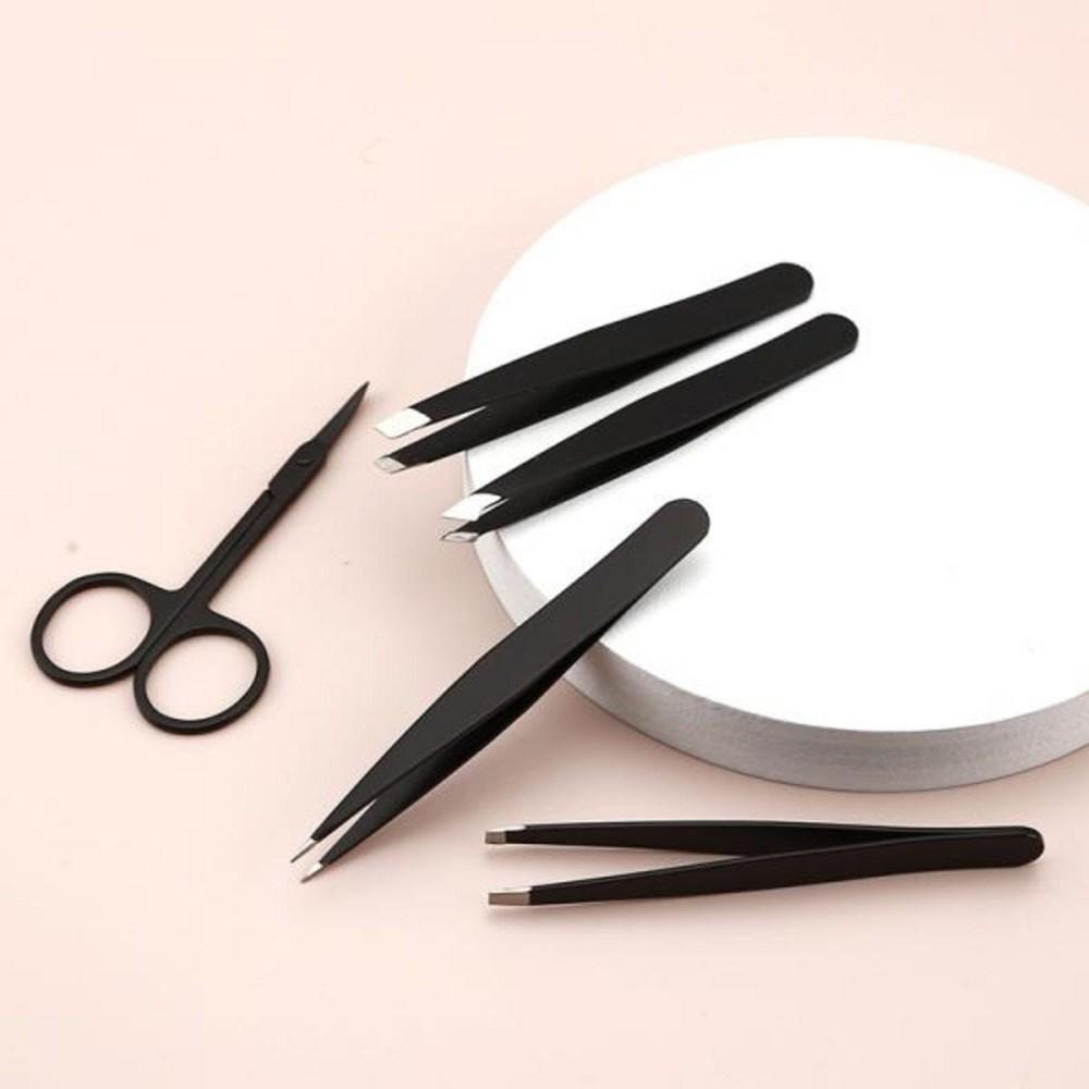 Eyebrow Shaping Set Tweezer Beauty Tool Trimmer Professional Remover Makeup, 1 Piece, 01 4PCS