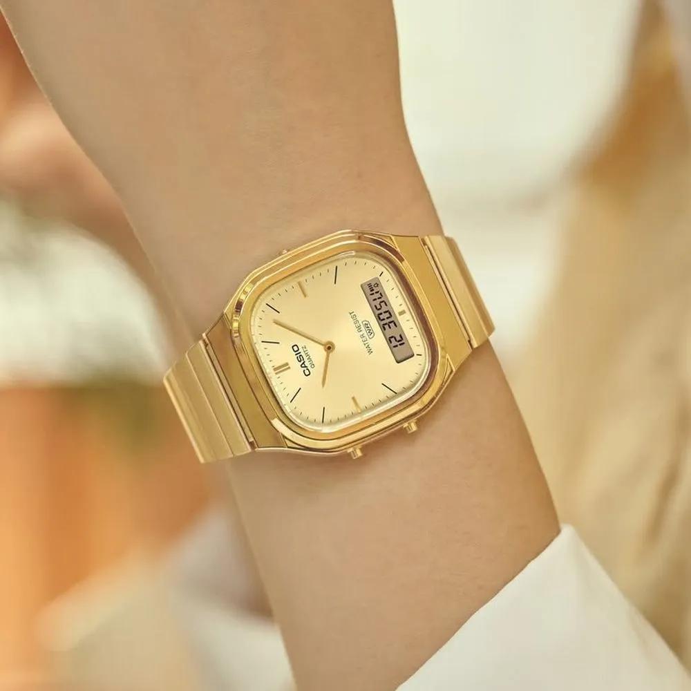Cio Vintage Square Retro Metal Watch AQ-240EG-9A Unisex Couple Student G-Cosmo