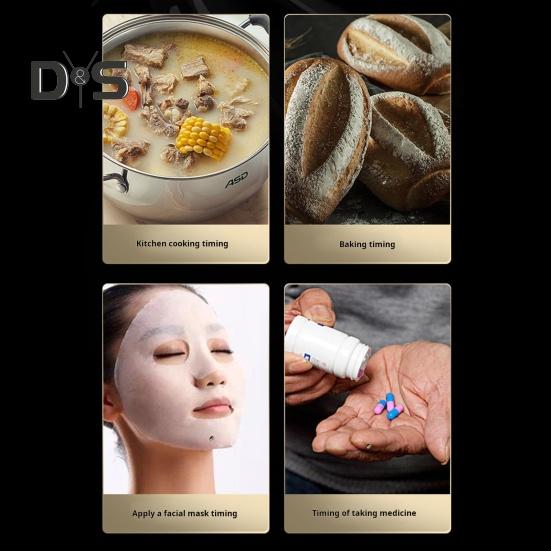 Stainless Steel Kitchen Timer Ultra-Precise Timing Ergonomic Button Design Magnetic Timer LED Display Clockwork Multi-Functional Cooking Timer for