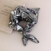 American Retro Hottie Silver Headscarf Female Sweet and Cool Personality Versatile Y2k Hip-hop Hip-hop Square Scarf