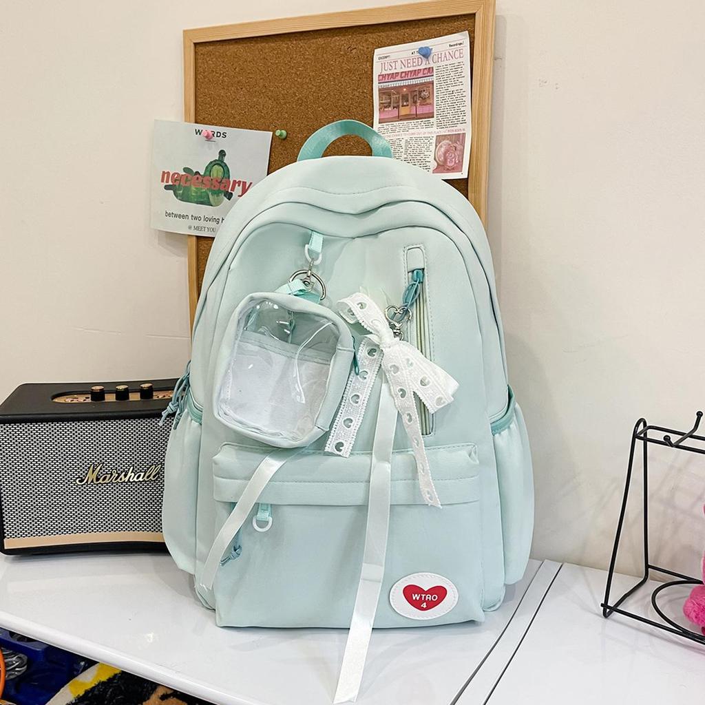 Schoolbagins wind schoolbag Japanese fresh college student schoolbag three-dimensional small bag backpack solid color large capacity backpack
