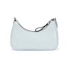Tory Burch 151 Mercer Silver Double T Logo Detachable Shoulder Strap Nappa Leather Crescent Bag Women Handbags Gray Blue 149179-400
