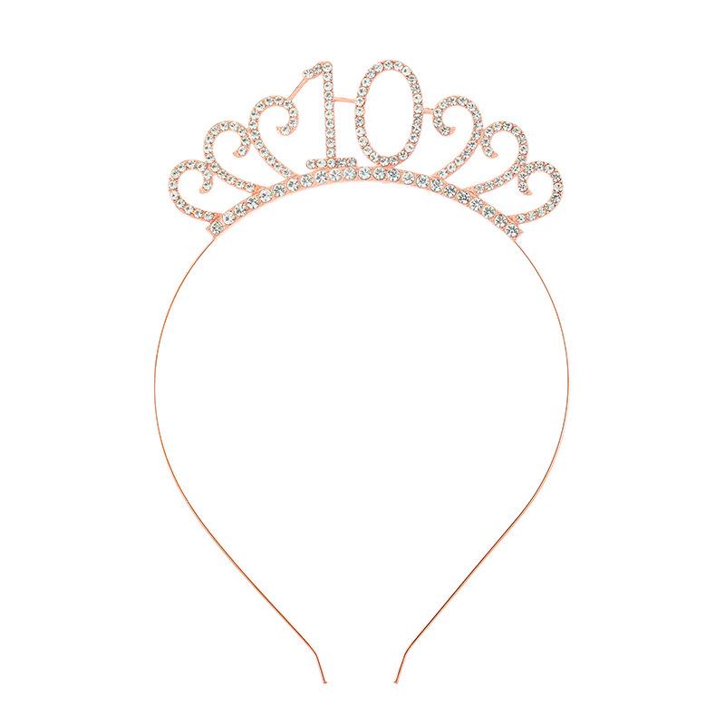 Cross-Border Digital Birthday Crown Set: Headdress, Party Shoulder Strap & Etiquette Belt Photo Prop for Girls