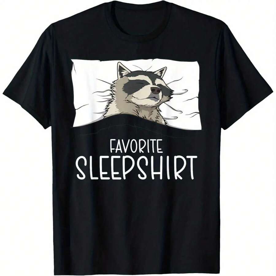 

Sleeping Raccoon Graphic Tee Men s Casual Cotton Short Sleeve T-Shirt Summer Fun Sleepshirt 5XL різнокольоровий