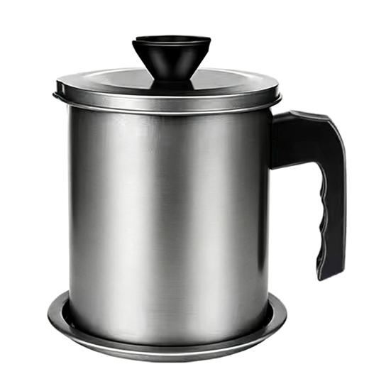 

Контейнер для беконового жира с фильтром и крышкой 1,4/1,7/2,0 л из углеродистой стали, банка для смальца для приготовления пищи и хранения, ручка с удобным захватом, устойчивый к ржавчине S