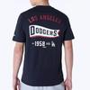 New Era Los Angeles Dodgers T-Shirt for Men and Women, MLB Cotton Tee with Logo Print (JP, Alphabet, M, (213) LA Navy) [Parallel Import]