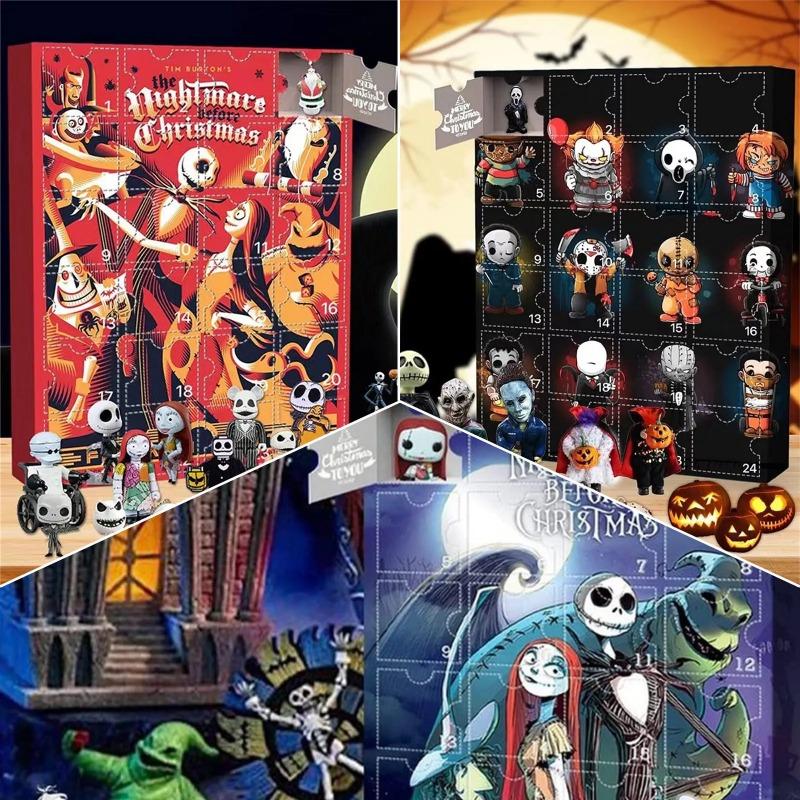 Halloween Advent Calendar 2025, 24 Day Halloween Countdown Calendar, Mini Dolls Collectible Horror Figures Gift for Kids Teen Adults
