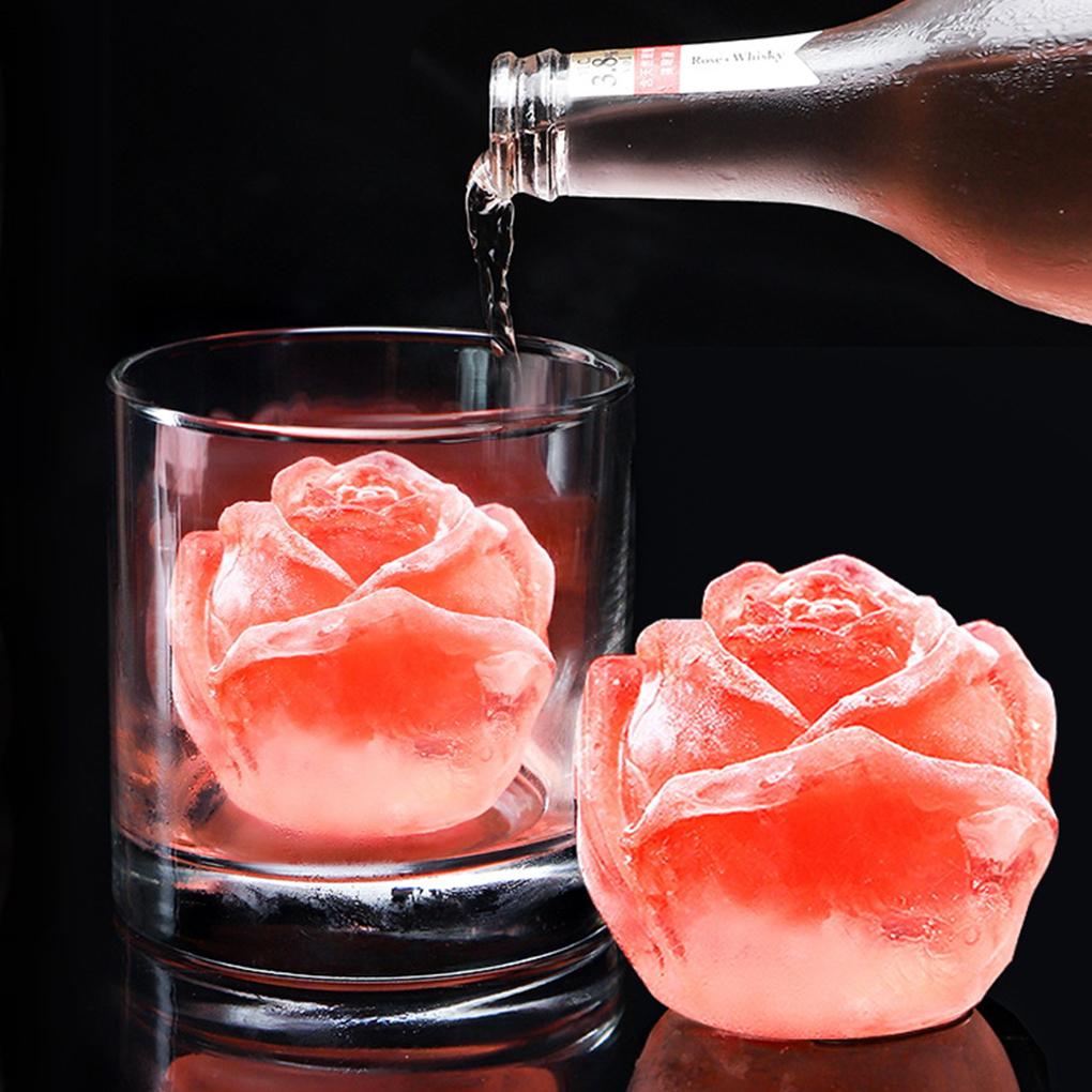 Ice Cube Form Silicone Rose Shape Icecream Mold 3D Big Freezer Ice Cream