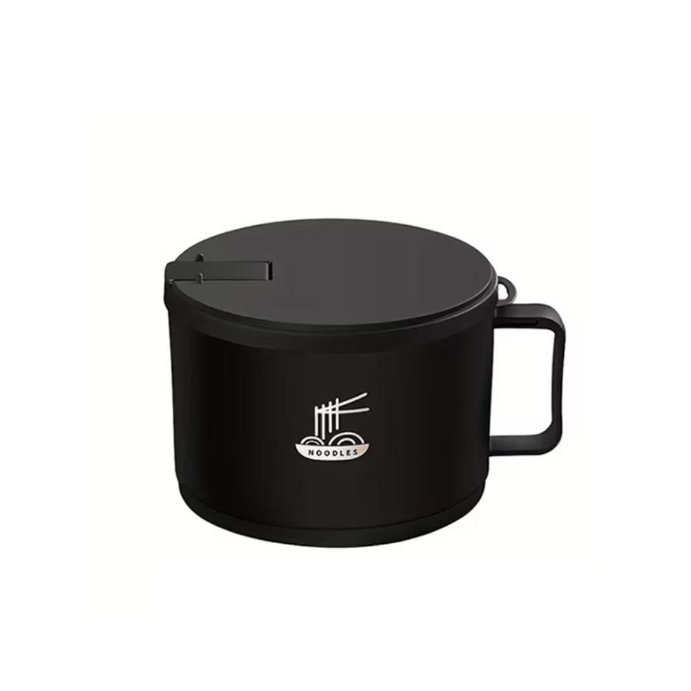 1500ML Ramen Bowl Insulated Food Container Portable Student Lunch Box Soup чёрный
