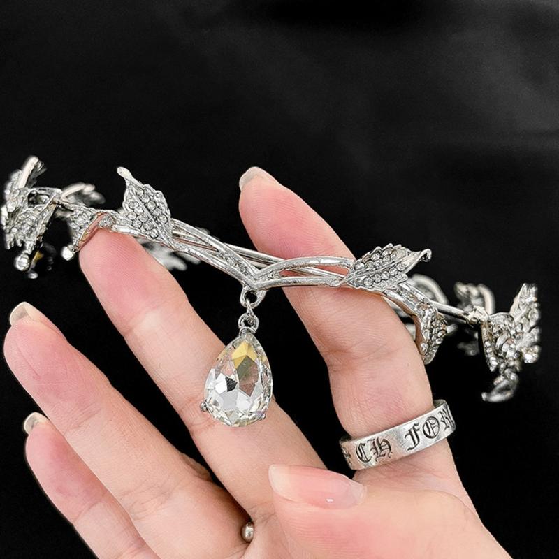 Temperament Metal Leaves Shape Headband Baroque Style Hair Hoop Bride Woman Spring Summer Wedding Party Headwear