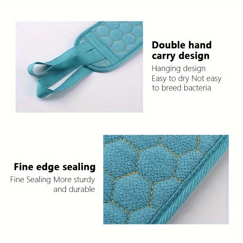 Sada 3 exfoliačních osušek, 3v1 čištění zad, žínka na čištění těla, měkká koupací rukavice, sprchová kuličková lufa