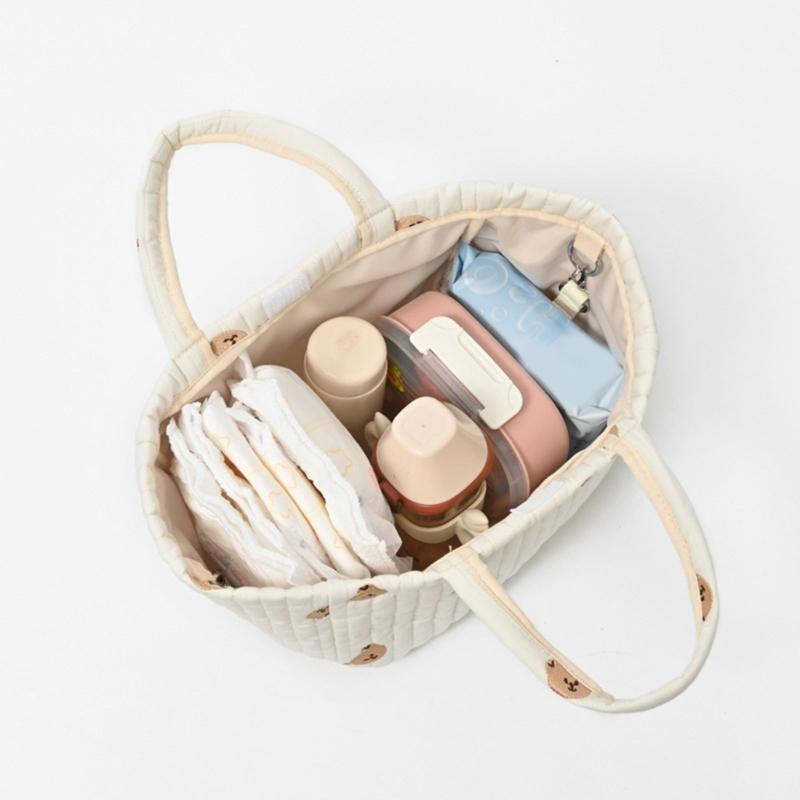 Reisetasche Wickeltasche für Frauen Große Kapazität Stickmuster Handtasche Kinderwagen Hängende Tasche Mama-Tasche