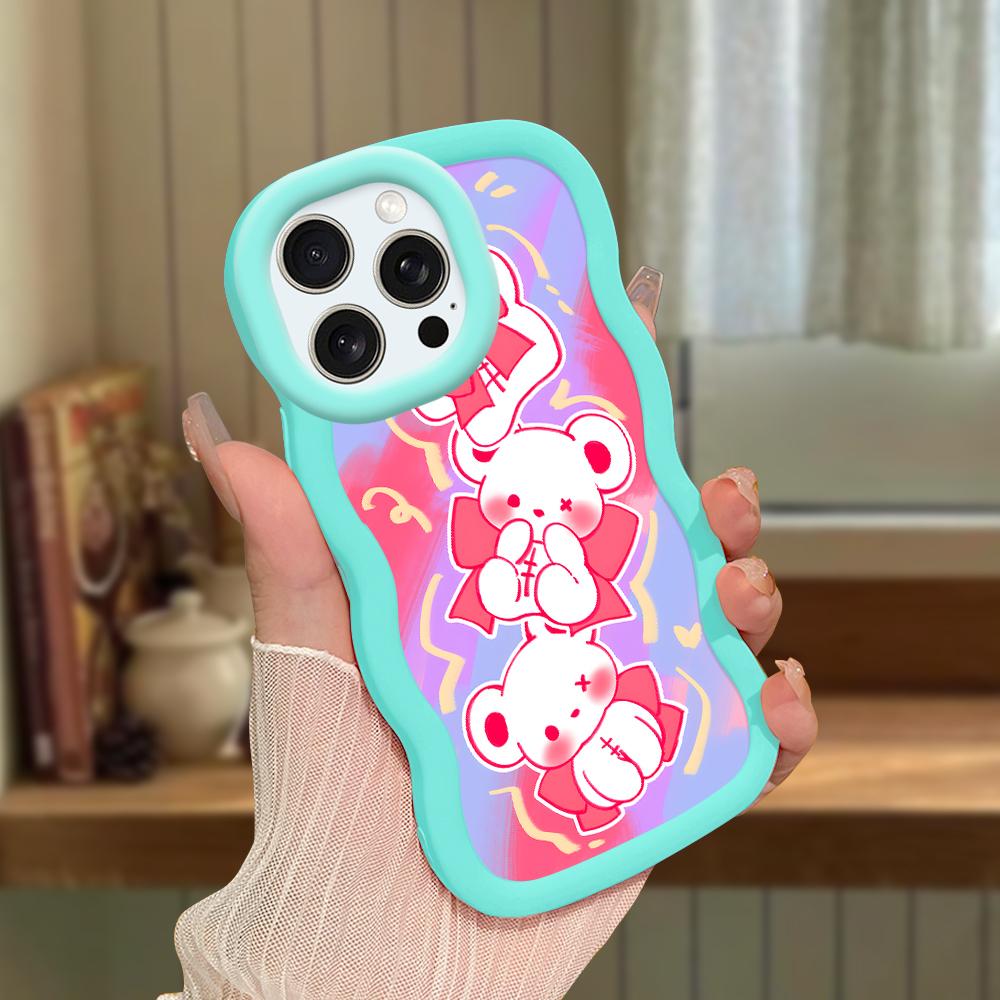 Big Wave Edge Weiches Silikonmaterial Macaron-Telefongehäuse Stoßfestes Schutzgummigehäuse für iPhone Samsung Huawei Honor Xiaomi Redmi OnePlus Moto