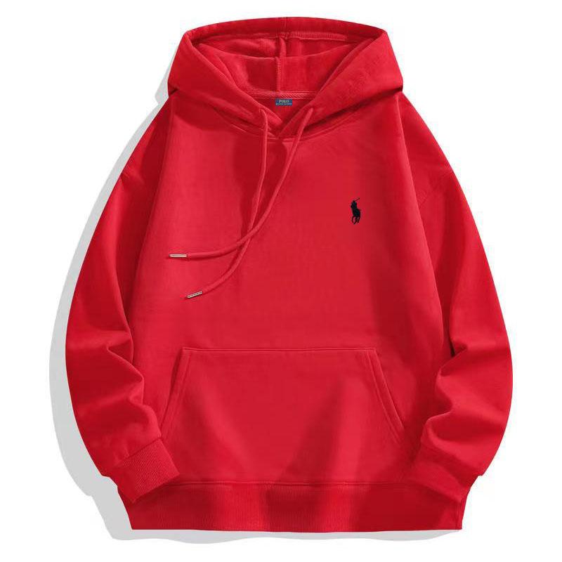 Polo Ralph Lauren Podzimní a zimní Hrubý samet Vysoce kvalitní Bavlna Výšivka Mikina s kapucí Nadměrná velikost Pár Mikina