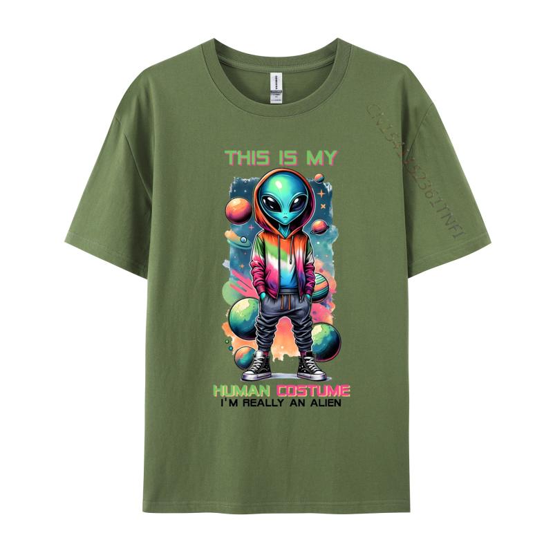 Copy Of Alien In Space Tshirt Funny Coupons Short Sleeve Printed On T Shirts All Cotton Men Tops  Tees Casual