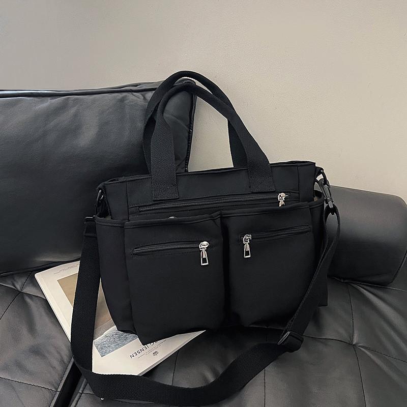 Ielgy Tote Bag Korean Version Large-Capacity Tooling Style Simple One-Shoulder Solid Color All-Match Cross