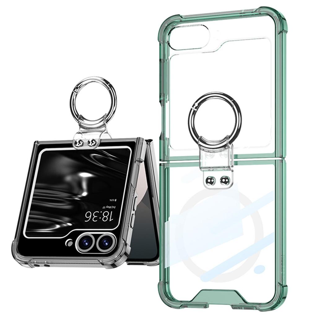 Samsung Flip6 Foldable Phone Case: Anti-collision Protective Cover with Airbag, Finger Ring, and Wireless Charging Compatibility