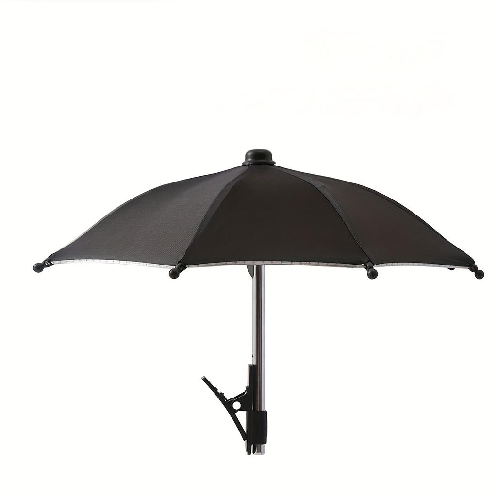 Live Streaming Rainproof Anti-Reflective Phone Umbrella, Mini Cycling Sunshade Cute Umbrella with Clip Small Decorative Parasol