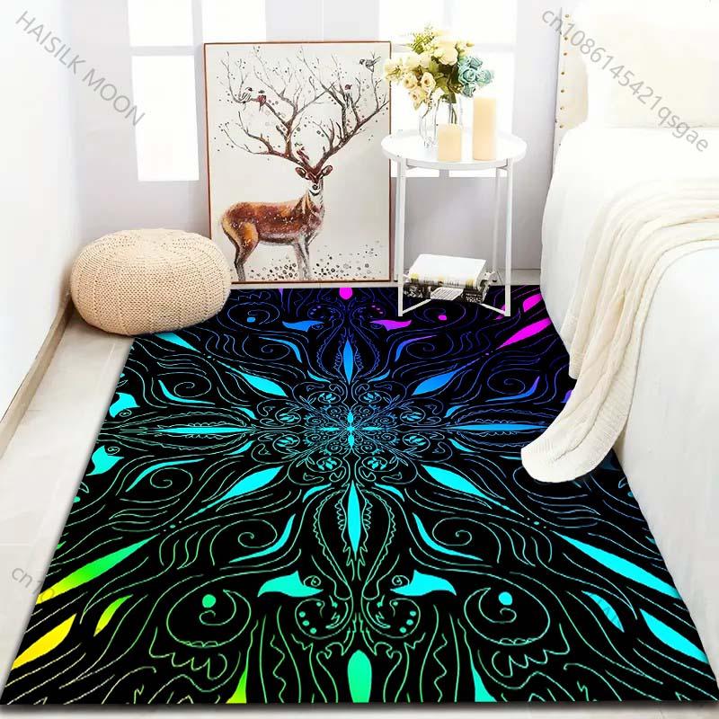 Fantasy Mandala Art Pattern Carpet for Living Room Bedroom Bedside Sofa Floor Mat Modern Home Decor Aisle Corridor Area Rug