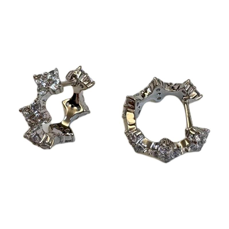 APM Monaco Translucent design, synthetic cubic zirconia earrings, same style for men and women, silver WE15327OX