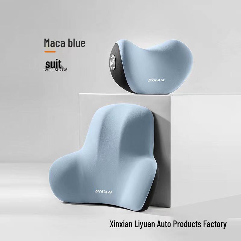 Car Neck and Lumbar Support Set - Headrest and Waist Cushions for Drivers