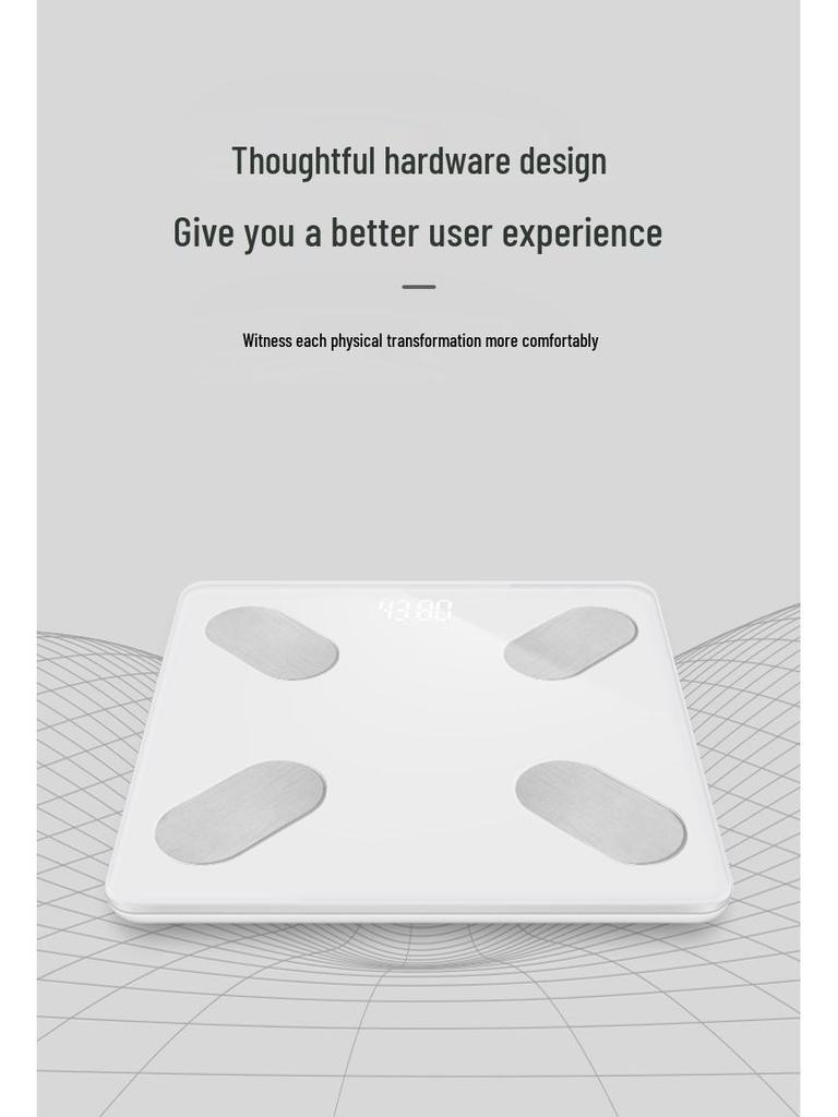 Bluetooth Rechargeable Smart Body Scale for Women - High-Precision, Connects to Phone