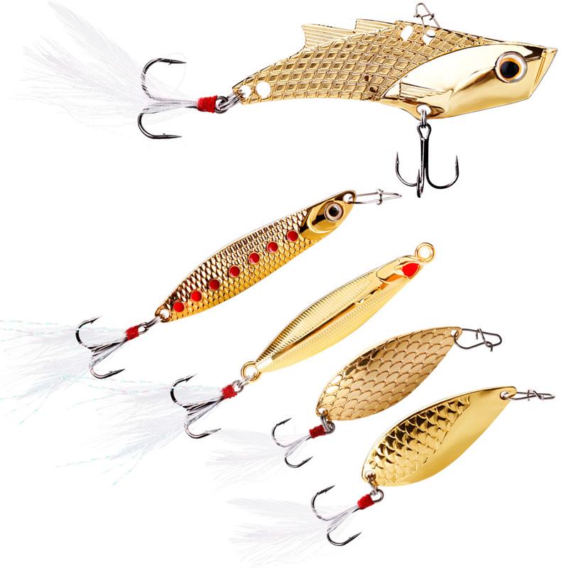 SOUGAYILANG 4pcs Fishing Bait Metal Material Realistic Fishing Bait Fishing Hooks Sea Fishing Baits