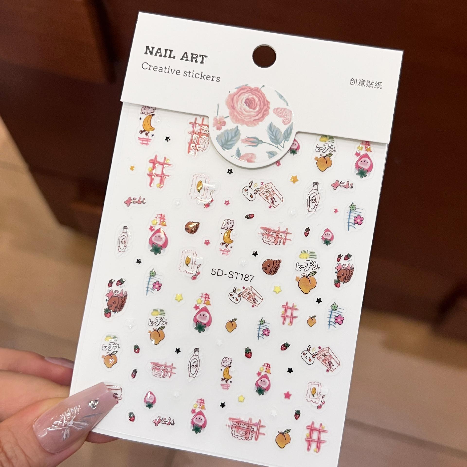 Милый Милый Мультяшный Узор Наклейка Для Маникюра Наклейка-Украшение Для Макияжа Горячая Распродажа Японская Наклейка на Ногти 5DST187