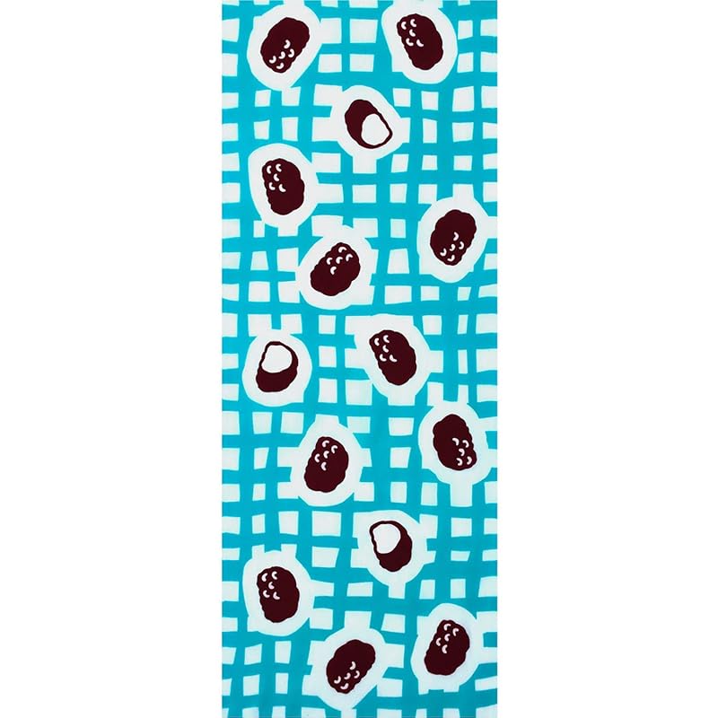 

IKS Chusen Tenugui made in Japan 34×88cm 100% cotton prime fabric (uncut) (Red Bean Mochi Blue)