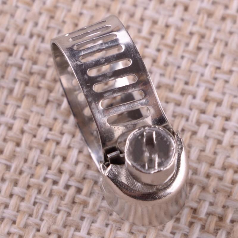 2pcs Stainless Steel Adjustable Worm Drive Hose Clamp Pipe Clip Tube Adapter 16-25mm