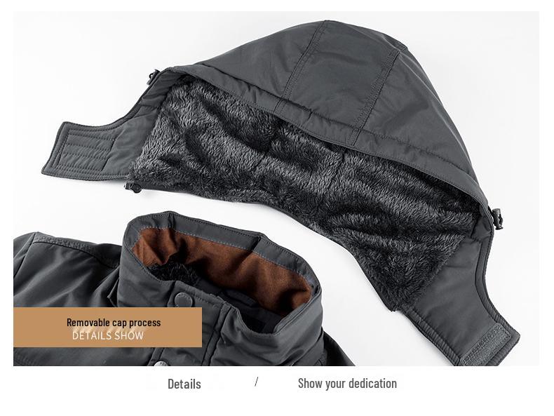 Men's Plus Size Winter Thick Velvet Cotton Jacket - Warm Anti-Cold Outerwear